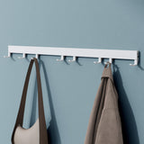 glasvilla Garderobenleiste mit verstellbaren Haken, Kleiderhaken aus Aluminium, Wandgarderobe Garderobenhaken Stalo-10