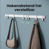 glasvilla Kleiderhaken zum Bohren oder Kleben, Garderobenleiste aus Aluminium, Garderobenhaken Wandhaken Stalo-12