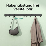 glasvilla Kleiderhaken zum Bohren oder Kleben, Garderobenleiste aus Aluminium, Garderobenhaken Wandhaken Stalo-12