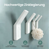 glasvilla Kleiderhaken Garderobenhaken 4 Stück, Wandhaken zum Bohren oder Kleben für Schlafzimmer, Badezimmer, Kleiderschrank, Wohnzimmer Stalo-13