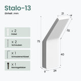 glasvilla Kleiderhaken Garderobenhaken 4 Stück, Wandhaken zum Bohren oder Kleben für Schlafzimmer, Badezimmer, Kleiderschrank, Wohnzimmer Stalo-13