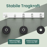 glasvilla Appendiabiti da Parete con 5 Ganci, Attaccapanni da Muro in Metallo, Strato Antiruggine, Ganci Appendiabiti per Camera da Letto, Ingresso, Cucina, Bagno, Stalo-14