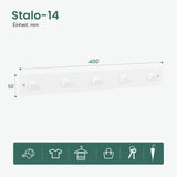 glasvilla Appendiabiti da Parete con 5 Ganci, Attaccapanni da Muro in Metallo, Strato Antiruggine, Ganci Appendiabiti per Camera da Letto, Ingresso, Cucina, Bagno, Stalo-14