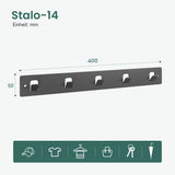 glasvilla Appendiabiti da Parete con 5 Ganci, Attaccapanni da Muro in Metallo, Strato Antiruggine, Ganci Appendiabiti per Camera da Letto, Ingresso, Cucina, Bagno, Stalo-14