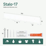 glasvilla Appendiabiti da Parete con 7 Ganci, Attaccapanni da Muro in Metallo, Strato Antiruggine, Ganci Appendiabiti per Camera da Letto, Ingresso, Cucina, Bagno, Stalo-17