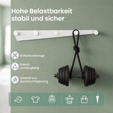 glasvilla Garderobenhaken zum Bohren oder Kleben, Kleiderhaken aus Aluminiumlegierung, Garderobenleiste mit 5 Haken, Hakenleiste  Stalo-18