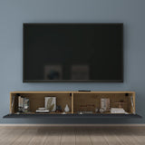 glasvilla Table TV Meuble TV Poignée Dissimulée avec Fermeture en Douceur Meuble Mural Bas pour Salon Fernsehschrank02