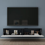 glasvilla Table TV Meuble TV Poignée Dissimulée avec Fermeture en Douceur Meuble Mural Bas pour Salon Fernsehschrank02