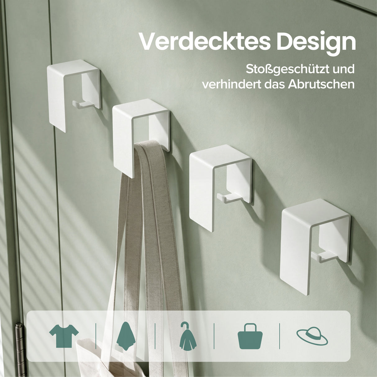 glasvilla Handtuchhaken ohne Bohren, Kleiderhaken Handtuchhalter selbstklebend , Badetuchhalter Wandhaken für Bad und Küche,  Tavrin-01