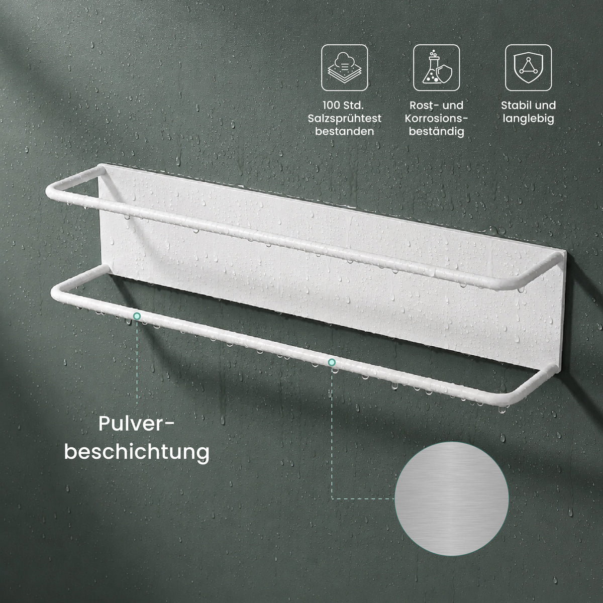 Glasvilla Handtuchhalter ohne Bohren , Badetuchhalter Selbstklebend, Handtuchaufbewahrung für Küche und Bad,  Tavrin-03