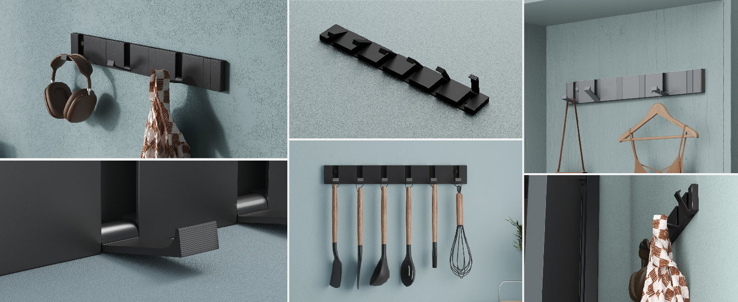 Glasvilla Design – Ganchos de pared sin taladro de acero inoxidable Stalo-04/05 (montaje adhesivo)