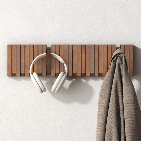 Glasvilla Design – Perchero de pared de madera con 7 ganchos magnéticos abatibles Twigro-01