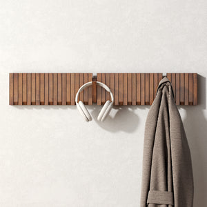 glasvilla Kleiderhaken Wandgarderobe Wandhaken aus Holz Garderobe mit 7 magnetischen Klapphaken Garderobenleiste Garderobenhaken Twigro-01