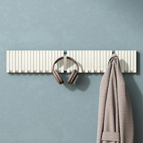 Glasvilla Design – Perchero de pared de madera con 7 ganchos magnéticos abatibles Twigro-01