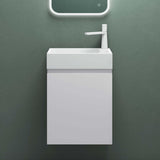 glasvilla Mobile Bagno Sospeso con Lavabo Bianco Mobiletto da Bagno 46x26x63cm Pisa02