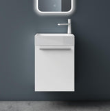 glasvilla Ensemble de Meubles de Salle de Bain Petit Meuble Sous-Vasque 46 cm Meuble Bas avec Vasque Blanche en Solid Surface pour WC Invités Pisa