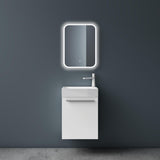 glasvilla Ensemble de Meubles de Salle de Bain Petit Meuble Sous-Vasque 46 cm Meuble Bas avec Vasque Blanche en Solid Surface pour WC Invités Pisa