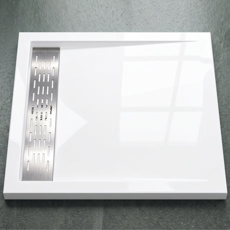 glasvilla Receveur de Douche Bac À Douche en Acrylique de Haute Qualité Rectangulaire Carré Xetro04