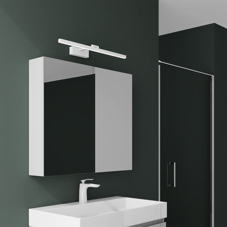 Armoire de toilette Glasvilla avec miroir et lampe intégrée, meuble de salle de bain, éclairage miroir, lampe de salle de bain LED rotative à 180°, d'une beauté rayonnante