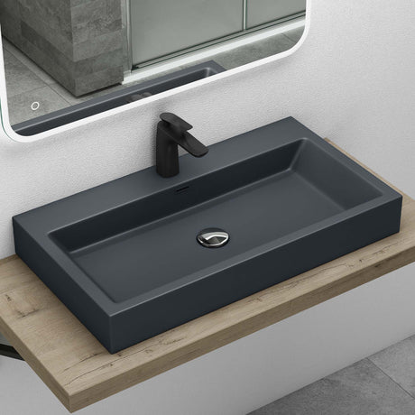 glasvilla lavabo de encimera lavabo colgante cuenco de lavado mineral Bad cuadrado Col06