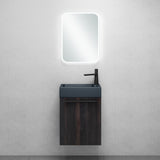 glasvilla Ensemble de Meubles de Salle de Bain avec Meuble Sous-Vasque Lavabo Anthracite Mat et Miroir de Salle de Bain LED 46x26x63 cm Pisa