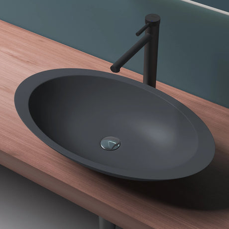 Glasvilla Lavabo sobre encimera de mineral fundido Col802, Diseño moderno, superficie suave y resistente