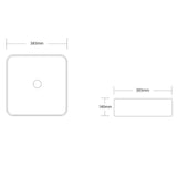 Vasque à poser Glasvilla, meuble vasque en céramique blanche, rectangulaire avec revêtement nano/effet lotus, Bruxelles 106