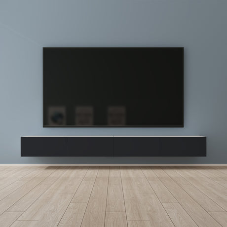 Glasvilla Design – Mueble TV suspendido con cierre suave y tirador oculto (Fernsehschrank02)