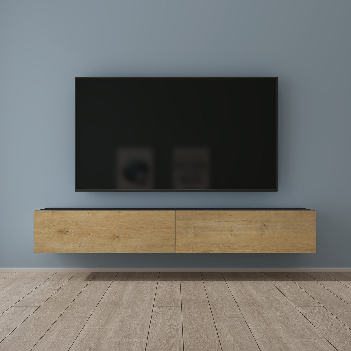 Glasvilla Design – Mueble TV suspendido con cierre suave y tirador oculto (Fernsehschrank02)