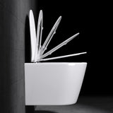 glasvilla Inodoro Suspendido Toilette Sin Reborde Blanco de Cerámica Montaje en Pared con Cierre Suave