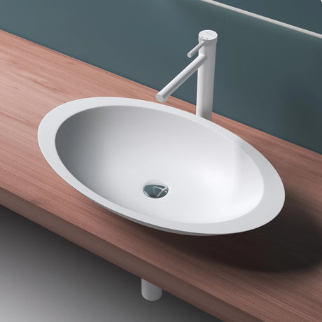 Glasvilla Lavabo sobre encimera de mineral fundido Col802, Diseño moderno, superficie suave y resistente