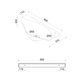 glasvilla Lavabo da Appoggio da Marmo Fuso 80x37x22cm, Lavandino Bagno con Piletta di Scarico Bianco Opaco Col816