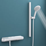 Système de douche Glasvilla avec thermostat, kit de robinetterie complet avec verrouillage de sécurité, 3 jets, pommeau de douche réglable en hauteur avec bec inférieur en laiton, système de douche 9