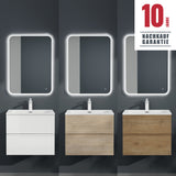 glasvilla Badmöbel-Set Waschtisch mit Unterschrank inkl. Soft-Close Waschbecken aus Mineralguss mit 2 Schubladen, Serie Aqualis