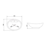 Vasque à poser Glasvilla, modèle Brussels 302 blanc, en céramique avec nano-revêtement