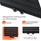 glasvilla Radiateur de Salle de Bain Raccordement Latéral Plat et Raccordement Central Radiateur Panneau Chauffe-Serviettes Horizontal FH