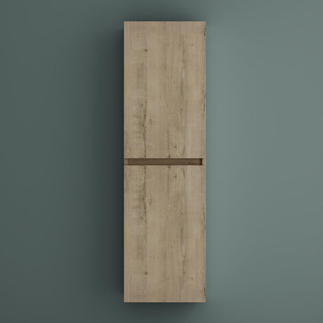 glasvilla Armoire Latérale de Salle de Bain avec 2 Portes et 4 Compartiments Étagère de Salle de Bain Armoire Polyvalente Armoire de Salle de Bain LTH 35x20x120 cm Verona