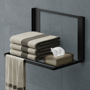 glasvilla Porte-serviettes Porte-serviettes de bain Étagères magnétiques pour machine à laver Étagère pliante Étagère murale sans perçage 41x25cm Étagère multifonctionnelle pour côté réfrigérateur, salle de bain, cuisine Folda-01