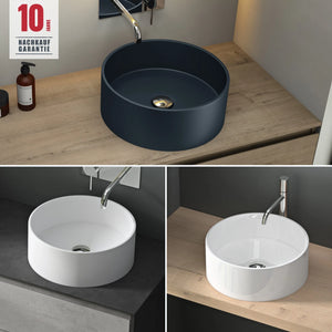 Lavabo en verre 40x40x15cm rond Col804 Vasque à poser sans trou de robinetterie ni trop-plein. Col804 Esthétique moderne - fonctionnalité maximale