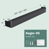 glasvolla Duschablage zum Bohren oder Kleben, Duschregal mit Haken, Badablage zur Wandmontage, Badezimmer Organizer Reglo-05