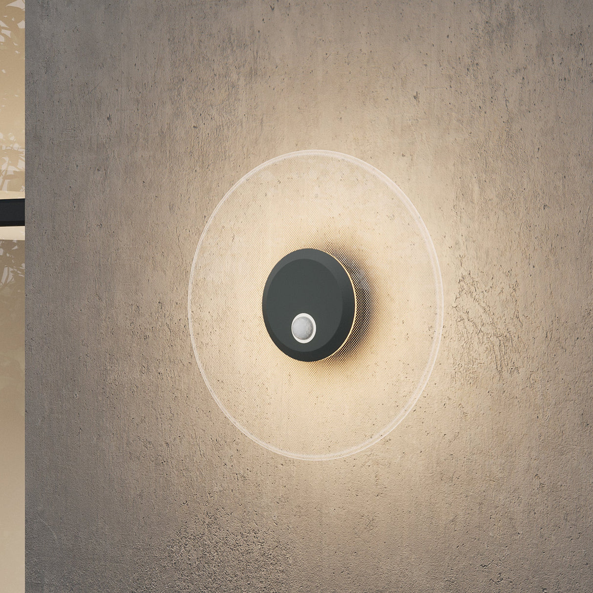 glasvilla Wandleuchte Exterior 6W LED Lámpara de Pared | Lámpara Exterior Lámpara de Camino para Jardín, 3000K con Sensor de Movimiento | Lámpara Exterior ⌀300X65mm IP65 LunaLights