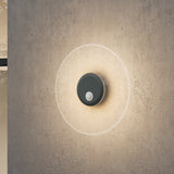 glasvilla Wandleuchte Exterior 6W LED Lámpara de Pared | Lámpara Exterior Lámpara de Camino para Jardín, 3000K con Sensor de Movimiento | Lámpara Exterior ⌀300X65mm IP65 LunaLights