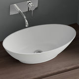 glasvilla lavabo de encimera lavabo cuenco mueble de baño de mineral ovalado Col807