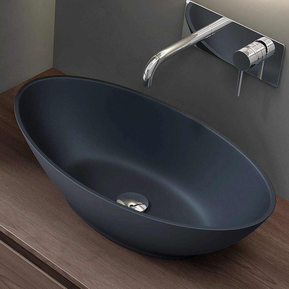 glasvilla lavabo de encimera lavabo cuenco mueble de baño de mineral ovalado Col807