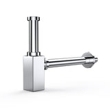 glasvilla Scarico per Lavabo e Mobile Sottolavabo, Sifone Antiodore, Materiale: Ottone, Filettatura di Collegamento