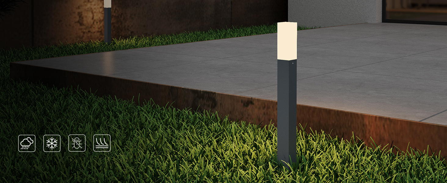glasvilla Lampada da Giardino IP65 Lampada da Terra per Giardino 3000K | Lampada da Terra per Esterni 3W Luce da Percorso Esterno per Giardini, Parchi, Aree Residenziali e Ingressi Deus Lumina