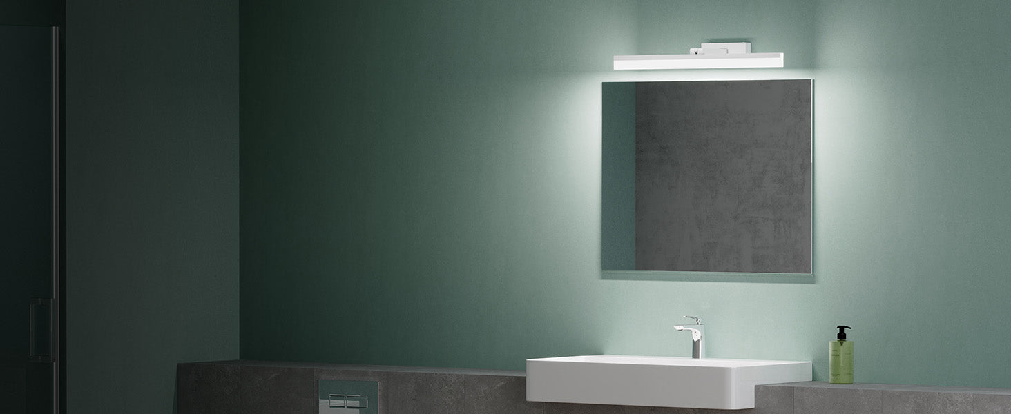 glasvilla Spiegelleuchte 40cm LED Badlampe | Spiegellampe, 6000K Badezimmer Lampe | 180° Drehbar 9W Luxaris
