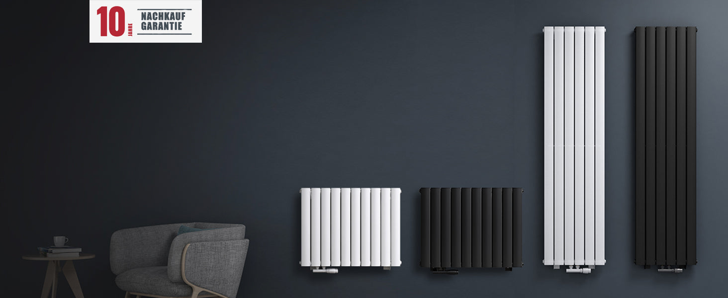 glasvilla Radiatore da Bagno Termosifone da Parete Radiatore Scaldasalviette Termoarredo da Bagno Scalda Portasciugamani Strato Singolo in Acciaio FV