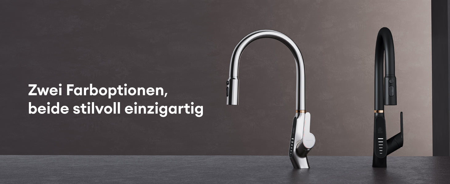 Grifo de Cocina Glasvilla MS-8095  Latón Premium con Ducha Extraíble 360°