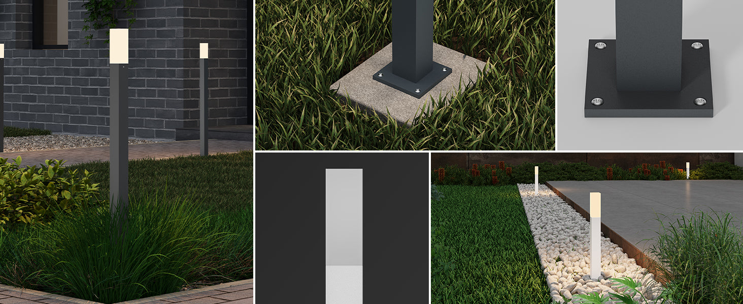 glasvilla Lampada da Giardino IP65 Lampada da Terra per Giardino 3000K | Lampada da Terra per Esterni 3W Luce da Percorso Esterno per Giardini, Parchi, Aree Residenziali e Ingressi Deus Lumina